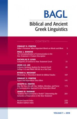 Carte Biblical and Ancient Greek Linguistics, Volume 7 STANLEY E. PORTER