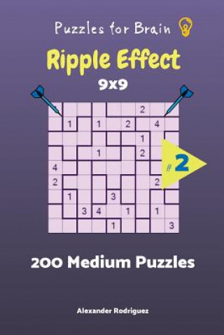 Kniha Puzzles for Brain - Ripple Effect 200 Medium Puzzles 9x9 vol. 2 Alexander Rodriguez