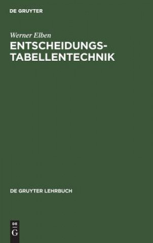 Book Entscheidungstabellentechnik Werner Elben