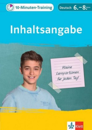 Kniha 10-Minuten-Training Deutsch Aufsatz Inhaltsangabe 6. - 8. Klasse 