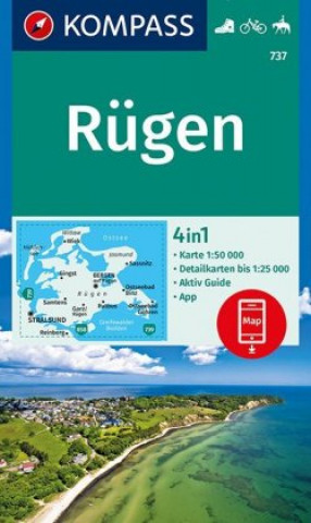 Nyomtatványok KOMPASS Wanderkarte 737 Rügen 1:50.000 Kompass-Karten Gmbh