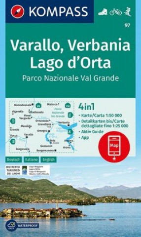Nyomtatványok KOMPASS Wanderkarte 97 Varallo, Verbania, Lago d'Orta, Parco Nazionale Val Grande 1:50.000 Kompass-Karten Gmbh