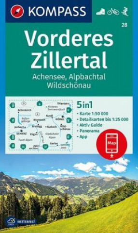 Drucksachen KOMPASS Wanderkarte 28 Vorderes Zillertal, Achensee, Alpbachtal, Wildschönau Kompass-Karten Gmbh