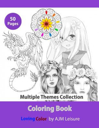 Carte Multiple Themes Collection: Adult Coloring Book 50 Pages Ajm Leisure