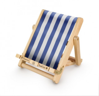 Igra/Igračka Bookchair Medium Blau-Weiß gestreift - Buchständer - Tablethalter aus Holz 