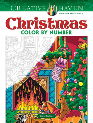 Książka Creative Haven Christmas Color by Number George Toufexis