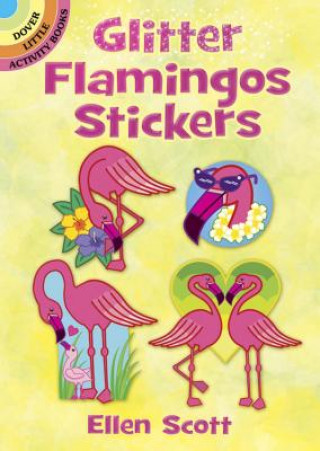 Carte Glitter Flamingos Stickers Ellen Scott