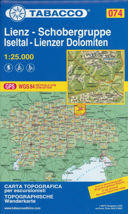 Nyomtatványok Wanderkarte 74 Lienz-Schobergruppe-Iseltal-Lienzer Dolomiten 