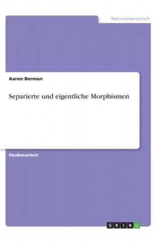 Knjiga Separierte und eigentliche Morphismen Aaron Berman