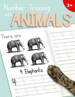 Książka Number Tracing With Animals: Learn the Numbers - Number and Counting Practice Workbook for Children in Preschool and Kindergarten - Light Blue-Peac Dr Ashley Thomas