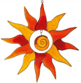 Játék Suncatcher Sonne mit Spirale rot/orange 25 cm 