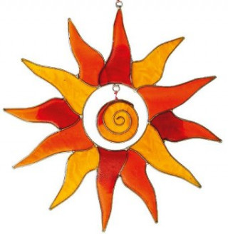 Gra/Zabawka Suncatcher Sonne mit Spirale rot/orange 25 cm 