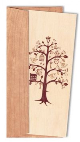 Carte Karnet DL z drewnianą kopertą Drzewo życia 