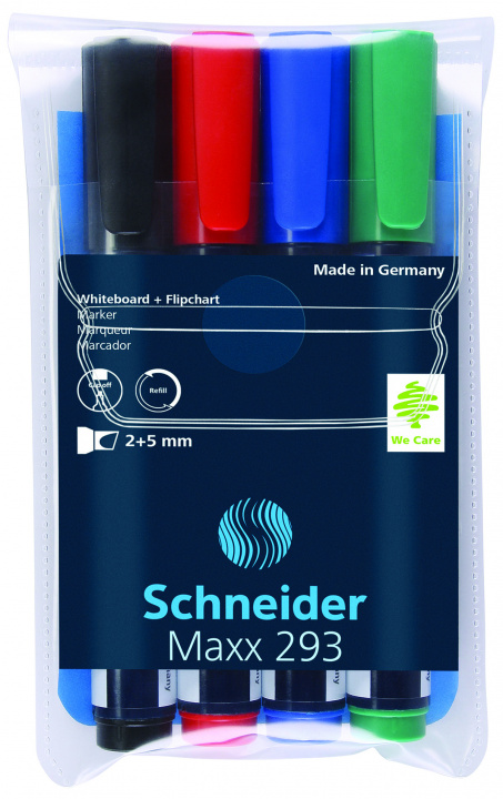 Papírszerek Zestaw markerów do tablic SCHNEIDER Maxx 293, 2-5mm, 4 kolory 