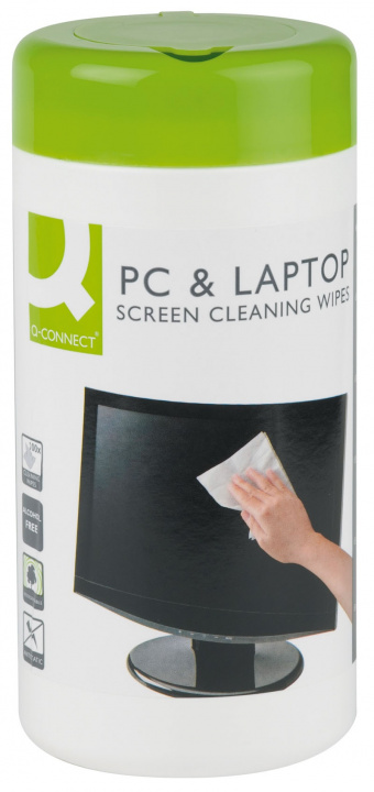 Papírszerek Ściereczki do czyszczenia ekranów Q-CONNECT tuba 100 sztuk 