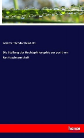 Kniha Die Stellung der Rechtsphilosophie zur positiven Rechtswissenschaft Schütze Theodor Reinhold