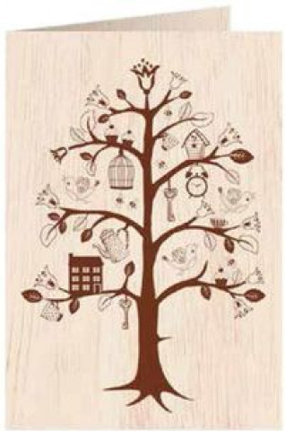 Papírenské zboží Karnet drewniany C6 + koperta Drzewo życia 