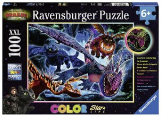 Joc / Jucărie Ravensburger Kinderpuzzle - 13710 Leuchtende Dragons - Dragons-Leuchtpuzzle für Kinder ab 6 Jahren, mit 100 Teilen im XXL-Format, Leuchtet im Dunkeln 