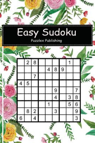 Kniha Easy Sudoku: Sudoku Puzzle Game for Beginers with Alice Seamless Patern Watercolor Cover Puzzlex Publishing