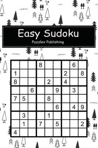 Βιβλίο Easy Sudoku: Sudoku Puzzle Game for Beginers with Background Pattern with Christmas Tree Cover Puzzlex Publishing