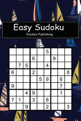 Kniha Easy Sudoku: Sudoku Puzzle Game for Beginers with Colorful Wind Surf Seamless Pattern Cover Puzzlex Publishing