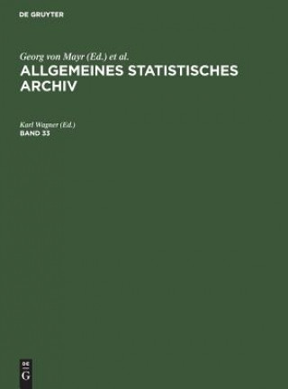 Carte Allgemeines Statistisches Archiv. Band 33 Georg Von Mayr