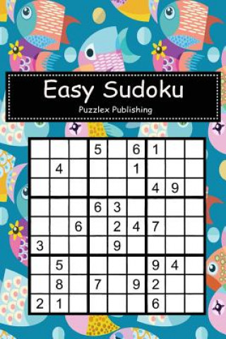 Książka Easy Sudoku: Sudoku Puzzle Game for Beginers with Fish Graphic Design Seamless Pattern Cover Puzzlex Publishing