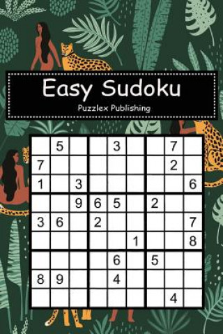 Könyv Easy Sudoku: Sudoku Puzzle Game for Beginers with Forest Human Leopard Style Cover Puzzlex Publishing