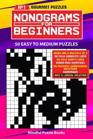 Carte Nonograms for Beginners: 50 Easy to Medium Puzzles Mindful Puzzle Books