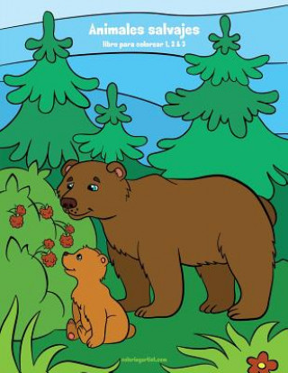 Carte Animales salvajes libro para colorear 1, 2 & 3 Nick Snels