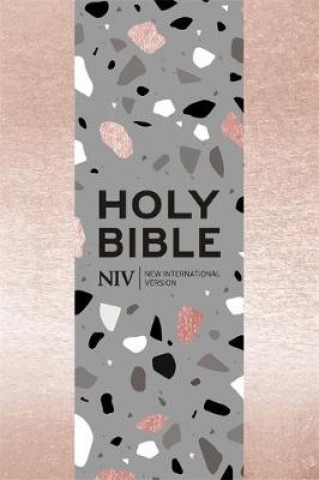 Knjiga NIV Pocket Rose Gold Terrazzo Soft-tone Bible with Zip New International Version