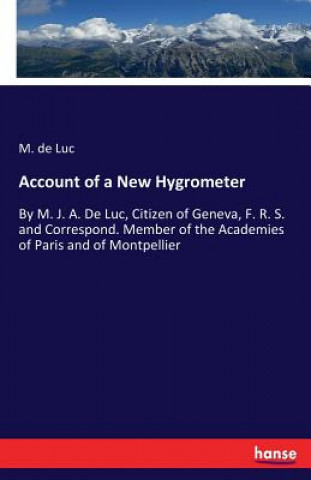 Książka Account of a New Hygrometer M de Luc