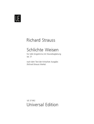 Tiskovina Schlichte Weisen Richard Strauss