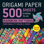 Papírenské zboží Origami Paper 500 sheets Rainbow Patterns 6 inch (15 cm) Tuttle Publishing