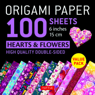 Kalendarz/Pamiętnik Origami Paper 100 sheets Hearts & Flowers 6" (15 cm) Tuttle Publishing