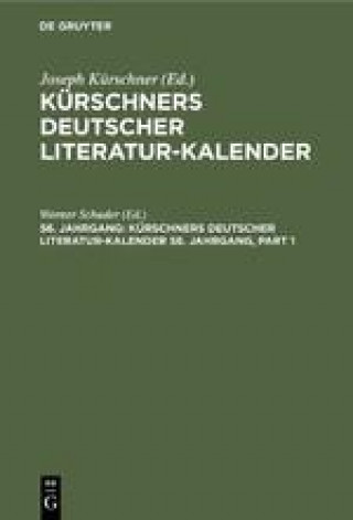 Książka Kurschners Deutscher Literatur-Kalender. 56. Jahrgang 1974 Joseph Kürschner