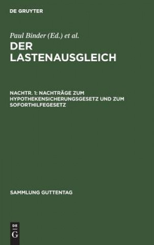 Carte Nachtrage Zum Hypothekensicherungsgesetz Und Zum Soforthilfegesetz Paul Binder