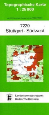 Tiskanica Topographische Karte Baden-Württemberg Stuttgart-Südwest 
