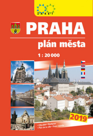 Tiskovina Praha plán města 1:20T knižní 2019 