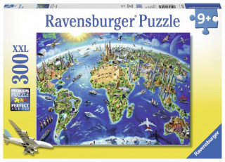 Kniha World Landmarks Map 300 PC Puzzle Ravensburger