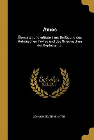 Kniha Amos: Übersetzt Und Erläutert Mit Beifügung Des Hebräischen Textes Und Des Griechischen Der Septuaginta. Johann Severin Vater