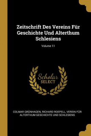 Kniha Zeitschrift Des Vereins Für Geschichte Und Alterthum Schlesiens; Volume 11 Colmar Grunhagen