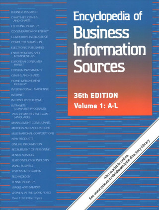 Carte Encyclopedia of Business Information Sources: 2 Volume Set: A Bibliographic Guide to More Than 35,000 Citations Covering Over 1,100 Subjects of Intere Gale Research Inc