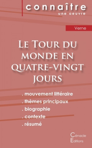 Könyv Fiche de lecture Le Tour du monde en quatre-vingt jours de Jules Verne (Analyse litteraire de reference et resume complet) Jules Verne