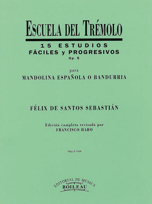 Carte Escuela del trémolo, Mand.,Band,Laúd. FELIX DE SANTOS SEBASTIAN