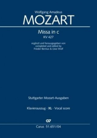 Kniha Missa in c (Klavierauszug XL) Wolfgang Amadeus Mozart