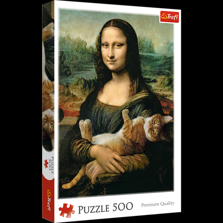Játék Puzzle Mona Lisa i kot Mruczek 500 
