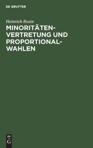 Kniha Minoritatenvertretung und Proportionalwahlen Heinrich Rosin