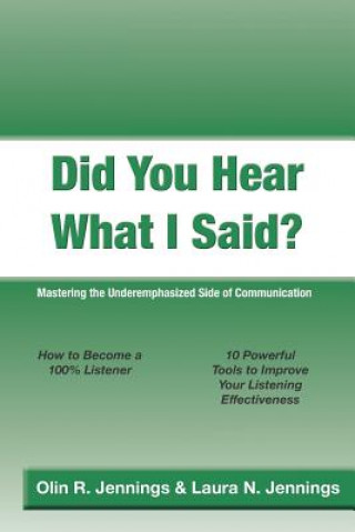 Kniha Did You Hear What I Said?: Mastering the Underemphasized Side of Communication Laura N. Jennings