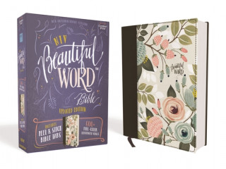 Carte NIV, Beautiful Word Bible, Updated Edition, Peel/Stick Bible Tabs, Cloth over Board, Floral, Red Letter, Comfort Print Zondervan